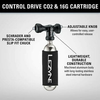 CO2 Pump Lezyne Control Drive CO2 Head Only Neoprene Black/Hi Gloss CO2 Pump - 3