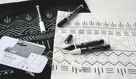 Felt-Tip Pen Kreul 92751 Textile Marker Black & White 4 pcs - 3