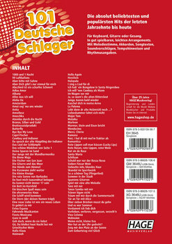 Partitions pour chant solo HAGE Musikverlag 101 German Schlagers Vocal - 2