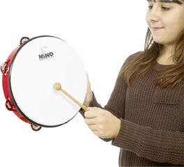 Fellbezogenes Tambourin Nino NINO24-R Red Fellbezogenes Tambourin - 1