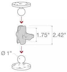 Държач за телефон/таблет Ram Mounts Composite Double Socket Arm B Size Short Държач за телефон/таблет - 7