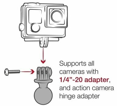 Pouzdro na motorku / Držák na mobil, GPS Ram Mounts Tough-Strap Double Ball Mount with Universal Action Camera Adapter - 7