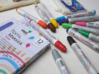 Feutre à point Kreul 90720 Textile Marker Set Junior Ensemble de marqueurs textiles 2-4 mm 12 pièces - 1