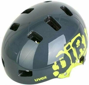 Kid Bike Helmet UVEX Kid 3 Dirtbike Grey/Lime 51-55 Kid Bike Helmet - 2