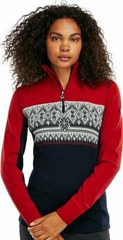 T-shirt/casaco com capuz para esqui Dale of Norway Moritz Basic Womens Sweater Superfine Merino Raspberry/Navy/Off White M Ponte - 2