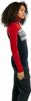 T-shirt de ski / Capuche Dale of Norway Moritz Basic Womens Sweater Superfine Merino Raspberry/Navy/Off White L Pull-over - 3