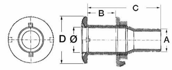 Brodski ventil Osculati Skin fitting Stainless Steel with Hose Adaptor 1'' - 3