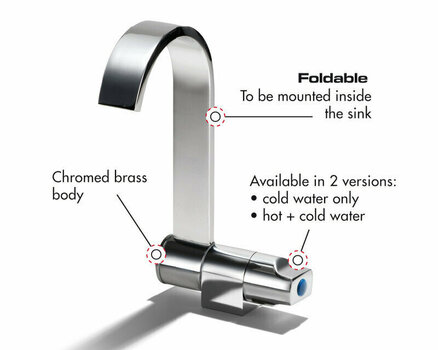 Marine Faucet, Marine Sink Osculati Style tap hot and cold water - 3