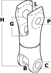 Accessori ancore Osculati Swivelling connection SS AISI316 6 - 8 mm Accessori ancore - 1