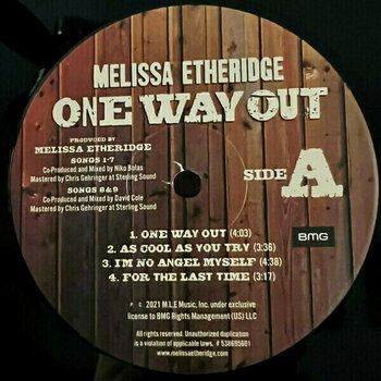 Vinyl Record Melissa Etheridge - One Way Out (LP) - 3