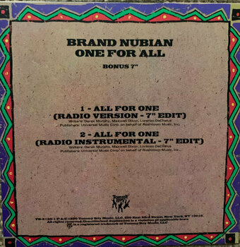 Vinyl Record Brand Nubian - One For All (30th Anniversary) (Neon Purple & Neon Green Coloured) (2 LP + 7" Vinyl) - 16