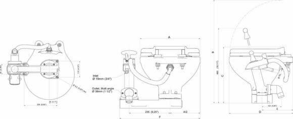 Brodski WC ručni SPX FLOW AquaT Manual Compact - 9