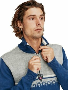 Bluzy i koszulki Dale of Norway Lahti Mens Knit Sweater Indigo/Light Charcoal/Off White L Sweter - 2