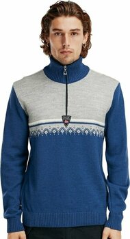 Ski-trui en T-shirt Dale of Norway Lahti Mens Knit Sweater Indigo/Light Charcoal/Off White L Trui - 3