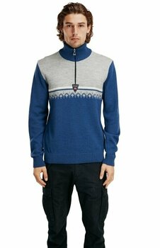 Ski T-shirt / Hoodie Dale of Norway Lahti Mens Knit Sweater Indigo/Light Charcoal/Off White L Hoppare - 4