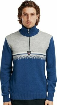 T-shirt/casaco com capuz para esqui Dale of Norway Lahti Mens Knit Sweater Indigo/Light Charcoal/Off White 2XL Ponte - 3