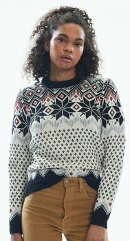 Ski T-shirt /hættetrøje Dale of Norway Vilja Womens Knit Sweater Black/Off White/Red Rose S Jumper - 2