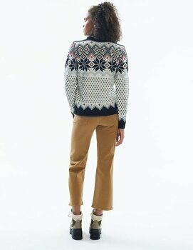 Ski-trui en T-shirt Dale of Norway Vilja Womens Knit Sweater Black/Off White/Red Rose S Trui - 4