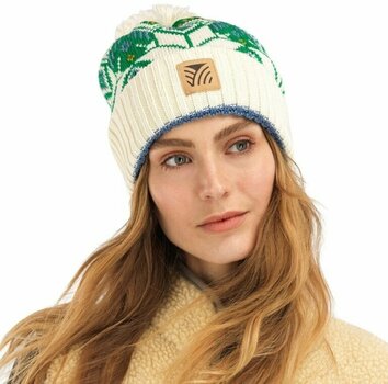 Ski Beanie Dale of Norway Vilja Unisex Wool Hat Off White/Bright Green/Blue Shadow UNI Ski Beanie - 2