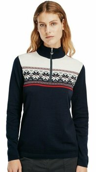 T-shirt/casaco com capuz para esqui Dale of Norway Liberg Womens Sweater Marine/Off White/Raspberry XL Ponte - 3