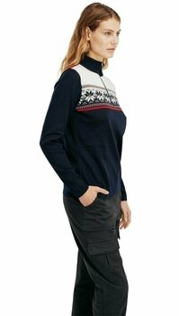 Hiihto t-paita / huppari Dale of Norway Liberg Womens Sweater Marine/Off White/Raspberry XL Neulepusero - 5