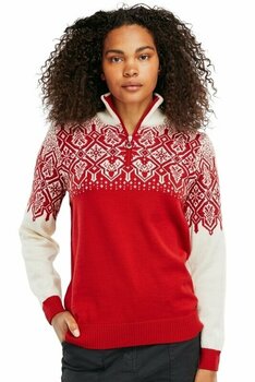 Ski T-shirt/ Hoodies Dale of Norway Winterland Womens Merino Wool Sweater Raspberry/Off White/Red Rose S Jumper - 2