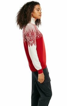 Ski T-shirt/ Hoodies Dale of Norway Winterland Womens Merino Wool Sweater Raspberry/Off White/Red Rose S Jumper - 3