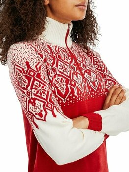 Ski T-shirt/ Hoodies Dale of Norway Winterland Womens Merino Wool Sweater Raspberry/Off White/Red Rose S Jumper - 5