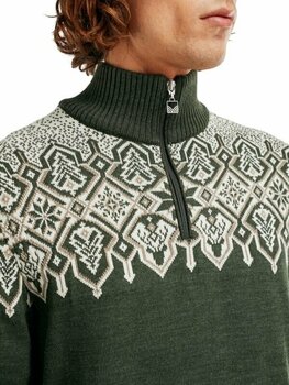 Jakna i majica Dale of Norway Winterland Mens Merino Wool Sweater Dark Green/Off White/Mountainstone L Džemper - 5