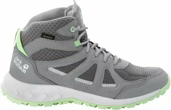 Womens Outdoor Shoes Jack Wolfskin Woodland 2 Texapore Mid W Dark Grey/Light Green 39,5 Womens Outdoor Shoes - 2