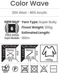 Stickgarn Yarn Art Color Wave 110 Blue Red Green Stickgarn - 4
