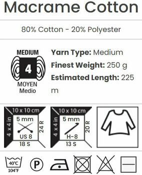 Šňůra  Yarn Art Macrame Cotton 2 mm 780 - 5