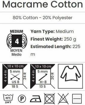 Schnur Yarn Art Macrame Cotton 2 mm 750 - 5