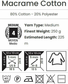 Cord Yarn Art Macrame Cotton 2 mm 803 Light Purple - 5