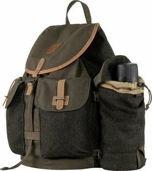 Outdoor Backpack Fjällräven Värmland Wool Side Pocket Dark Olive/Brown Outdoor Backpack - 4
