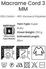 Vrvica Yarn Art Macrame Cord 3 mm 85 m 752 Light Beige Vrvica - 5