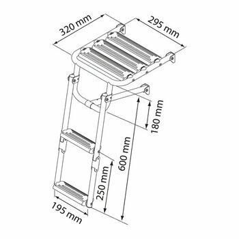 Lodní žebřík, lávka Nuova Rade Platform Ladder - Inox - 2