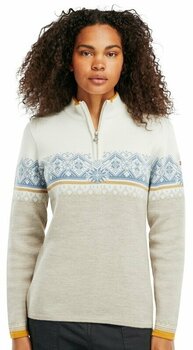 Ski-trui en T-shirt Dale of Norway Moritz Womens Sweater Sand/Off White/Blue Shadow L Trui - 3