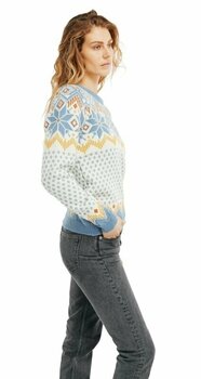 T-shirt de ski / Capuche Dale of Norway Vilja Womens Knit Sweater Off White/Blue Shadow/Mustard XS Pull-over - 4
