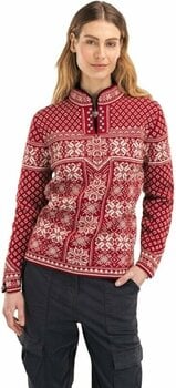 T-shirt/casaco com capuz para esqui Dale of Norway Peace Womens Knit Sweater Red Rose/Off White L Ponte - 3