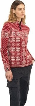 Ski-trui en T-shirt Dale of Norway Peace Womens Knit Sweater Red Rose/Off White L Trui - 4