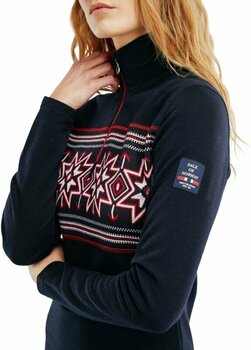 Póló és Pulóver Dale of Norway Olympia Basic Womens Sweater Navy/Rasperry/Off White S Szvetter - 2