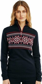Ski T-shirt/ Hoodies Dale of Norway Olympia Basic Womens Sweater Navy/Rasperry/Off White S Jumper - 3