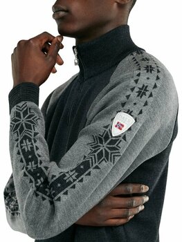 T-shirt/casaco com capuz para esqui Dale of Norway Geilo Mens Sweater Dark Charcoal/Smoke M Ponte - 2