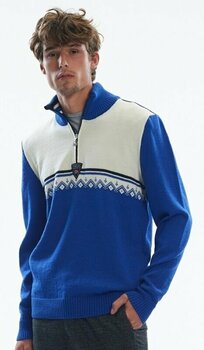 Camiseta de esquí / Sudadera con capucha Dale of Norway Lahti Mens Knit Sweater Ultramarine/Navy/Off White M Saltador - 3