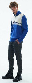 Camiseta de esquí / Sudadera con capucha Dale of Norway Lahti Mens Knit Sweater Ultramarine/Navy/Off White M Saltador - 4