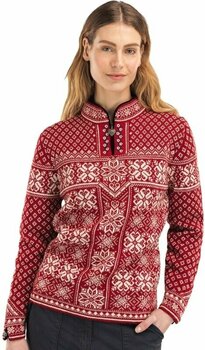 Ski T-shirt / Hoodie Dale of Norway Peace Womens Knit Sweater Red Rose/Off White M Jumper - 2