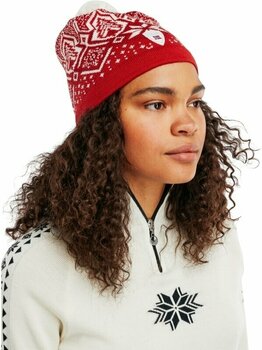 Ski-muts Dale of Norway Winterland Unisex Merino Wool Hat Raspberry/Off White/Red Rose UNI Ski-muts - 2