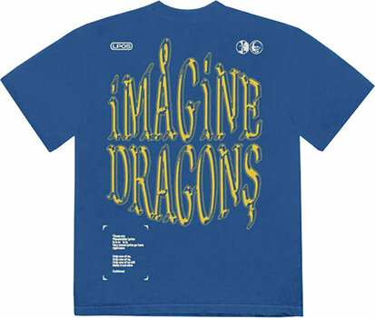 Shirt Imagine Dragons Shirt Lyrics (Back Print) Blue 2XL - 2