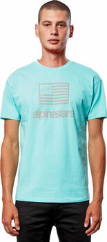 T-Shirt Alpinestars Flag Tee Light Aqua 2XL T-Shirt - 2
